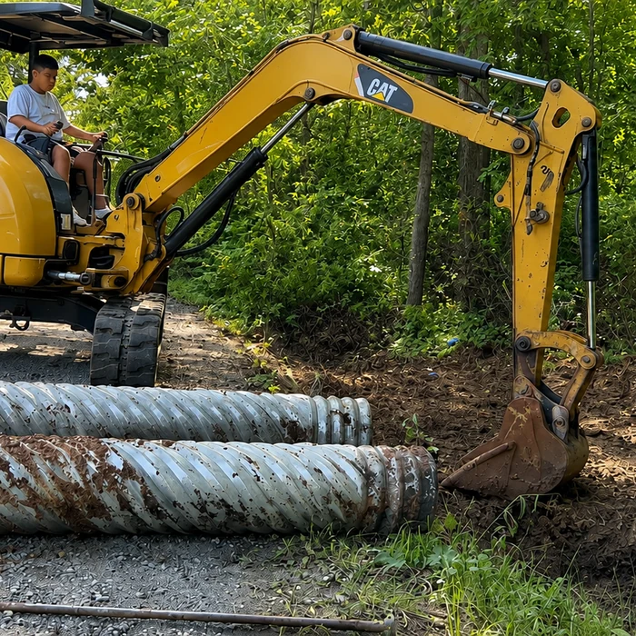 Installing a 12" Storm Drain Pipe